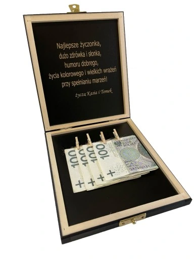 PUDEŁKO NA PIENIĄDZE PREZENT URODZINY 18 -100 LAT