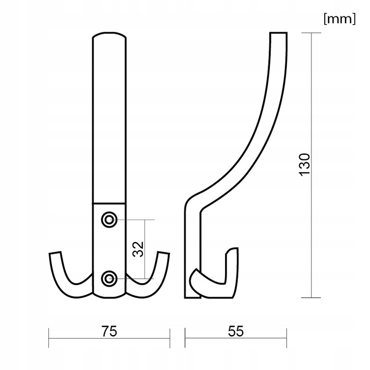 3x WIESZAK MEBLOWY HACZYK NA UBRANIA CZARNY HACZYKI MEBLOWE