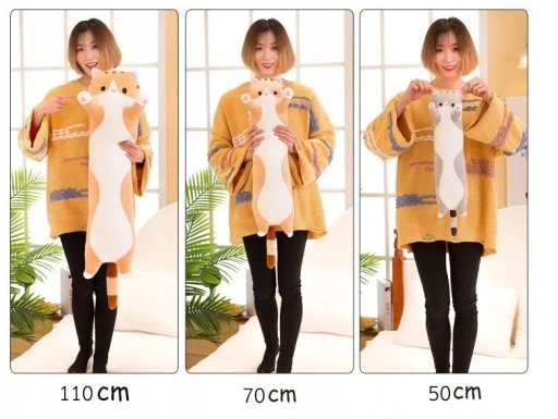 KOT PLUSZAK MASKOTKA DLUGI KOT PLUSZAK KOTY DUZY XXL 90cm