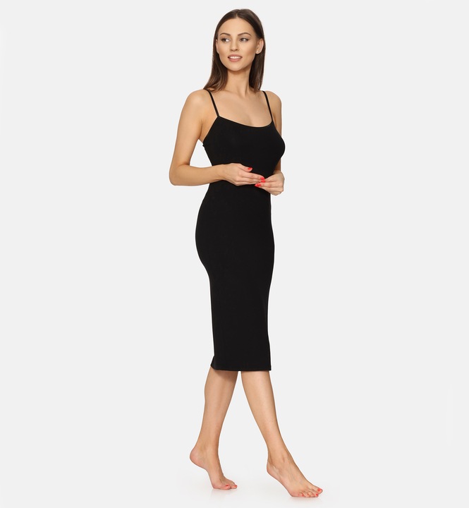 Halka pod sukienkę długa koszula nocna sukienka MS10-402 Czarny XXL