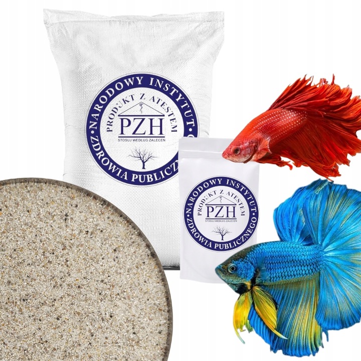 Piasek do akwarium drobny Z ATESTEM suchy 20 KG