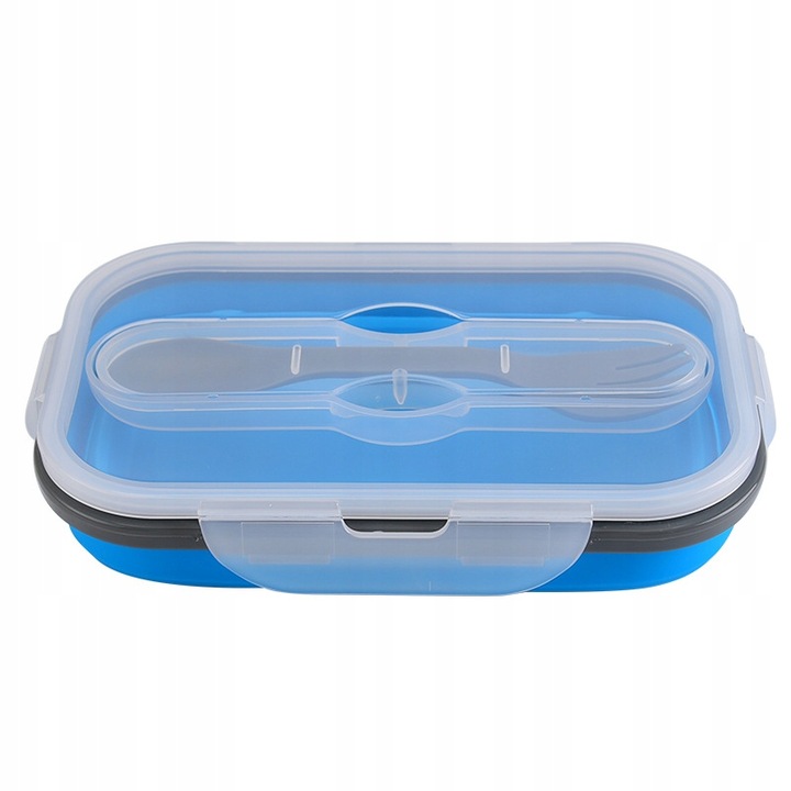 SKŁADANY SILIKONOWY LUNCH BOX 800ML DO SZKOŁY POJEMNIK NA ŻYWNOŚĆ