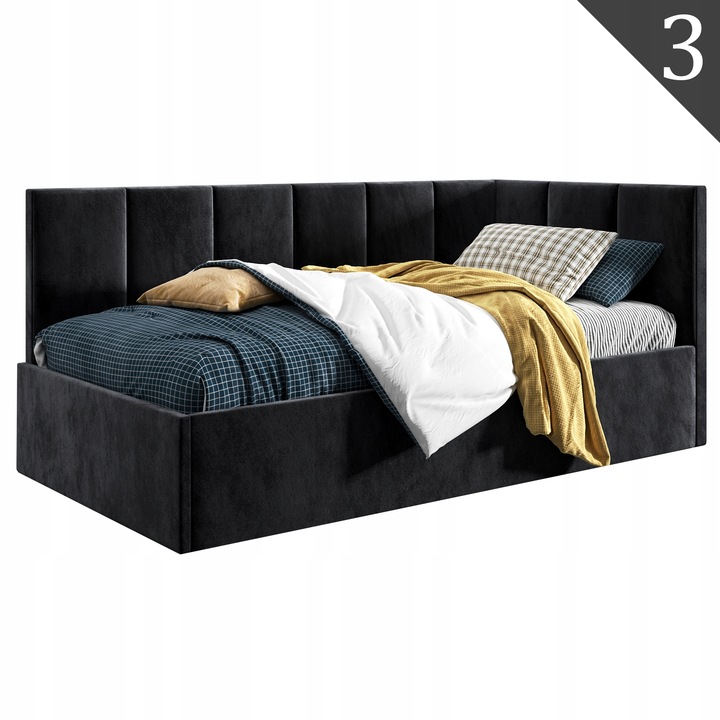 Łóżko młodzieżowe 120x200, Supreme Roma, Tapczan, Pojemnik, Jasny