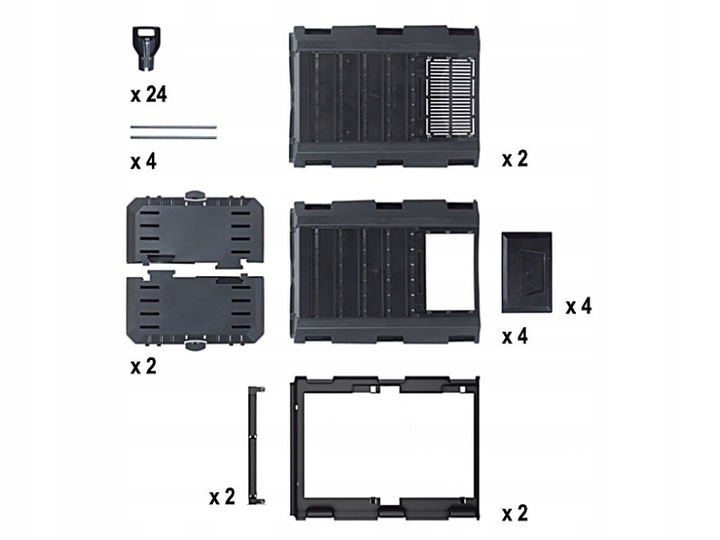 Kompostownik 2 - komorowy Prosperplast 800 l czarny