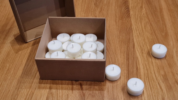 Podgrzewacz Tealighty sojowe bezzapachowe w przezroczystej osłonie -