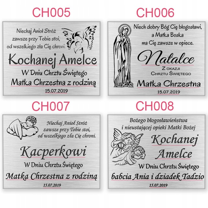 SREBRNY OBRAZEK PAMIĄTKA CHRZTU ŚWIĘTEGO ANIOŁEK ANIOŁ STRÓŻ CHRZEST GRAWER