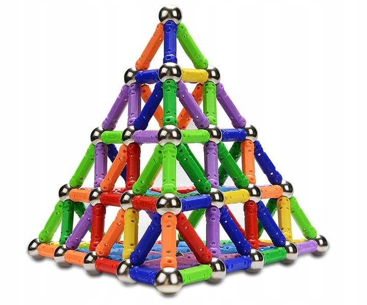 KLOCKI MAGNETYCZNE UKŁADANKA KONSTRUKCYJNE 250 SZT