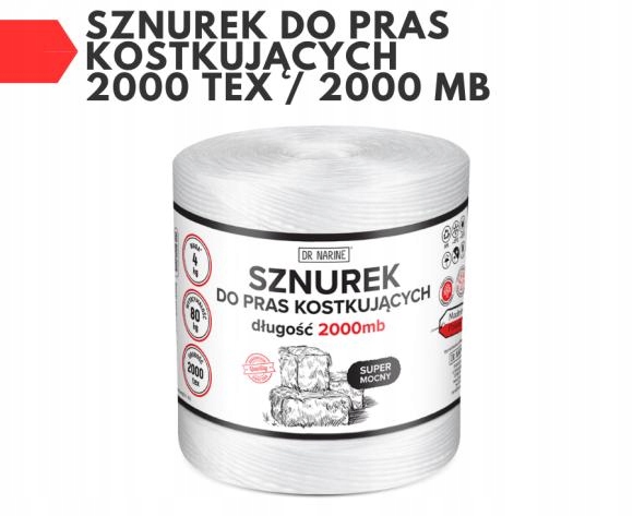 Sznurek do pras kostkujących 2000 tex / 2000 mb