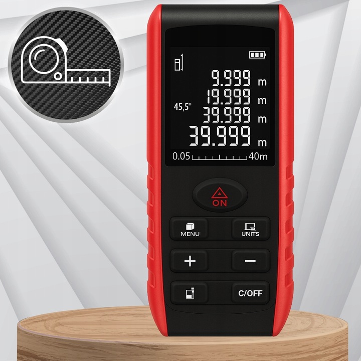 DALMIERZ LASEROWY 50M KĄTOMIERZ CYFROWY MIERNIK POZIOMICA LASEROWA LED