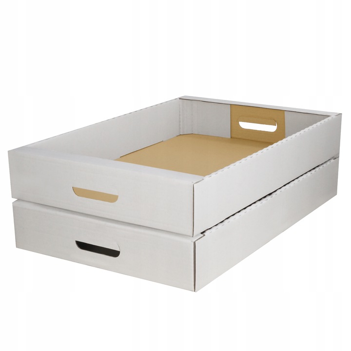 10x Tacka na CIASTO biała 60x40x9 cm karton pudełko na TORT CIASTKA