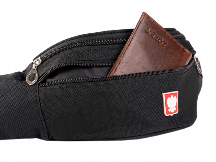 Materiałowa saszetka nerka męska biodrowa suwak