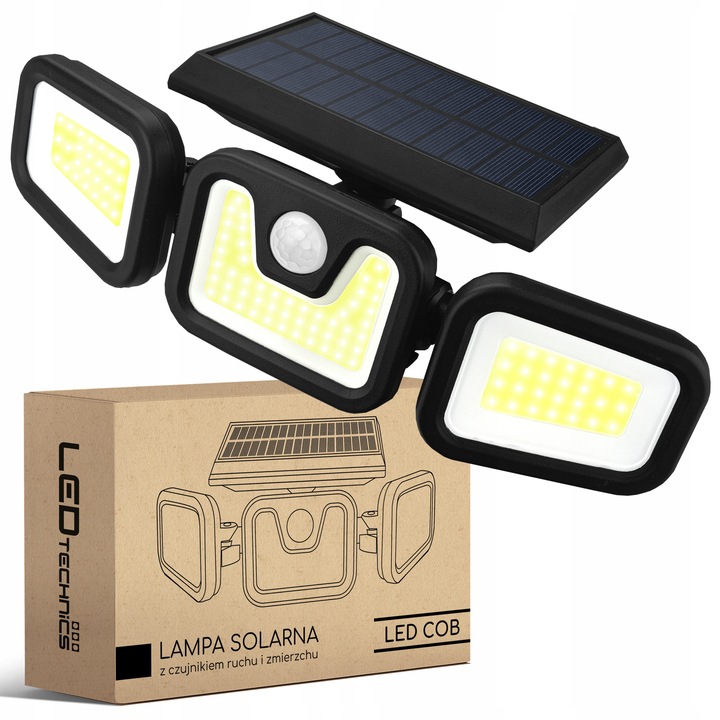 Naświetlacz solarny LED czujnik ruchu zmierzchu PIR Lampa zewnętrzna