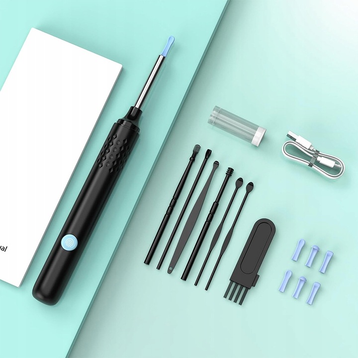 SMART OTOSKOP Z KAMERKĄ WIFI DO CZYSZCZENIA USZU NARZĘDZIA ZESTAW ENDOSKOP