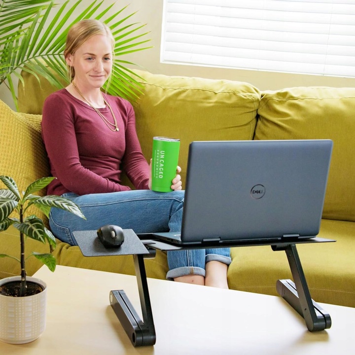 Stolik do laptopa REUGULOWANY GAMINGOWY Z WENTYLATOREM podstawka pod łóżka