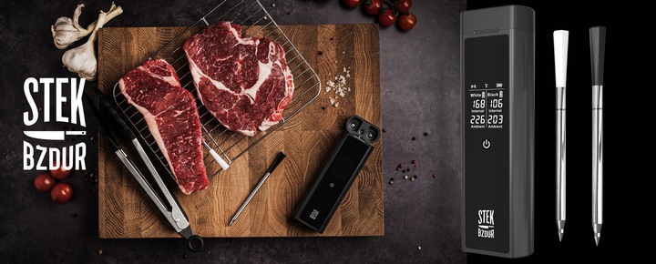 2x Bezprzewodowy Termometr Kuchenny Cyfrowy do Mięsa Steków STEK BZDUR