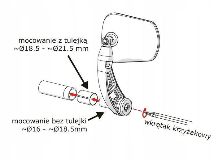 Lusterko rowerowe AJS Comfort Plus ,składane