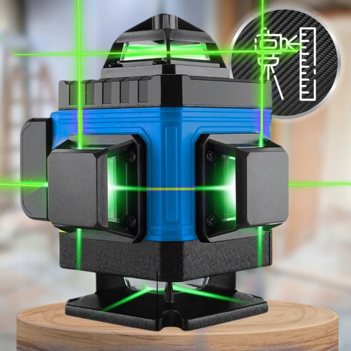 POZIOMNICA LASEROWA POZIOMICA 4D 16 LINII KRZYŻOWA 360 LASER STOJAK