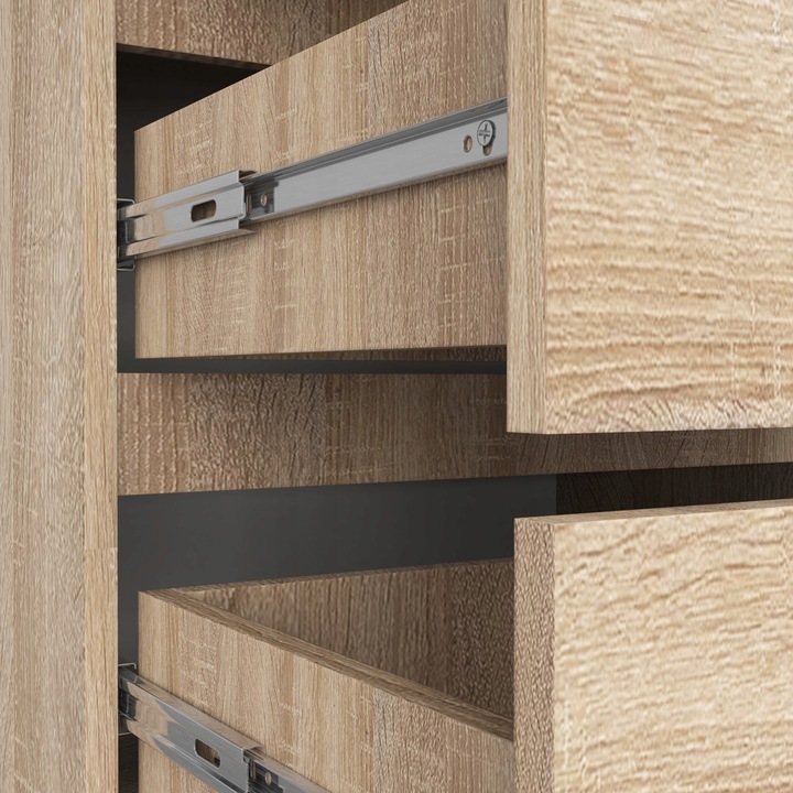 Komoda klasyczna 60 cm 4 szuflady bezuchwytowa szafka komody Dąb