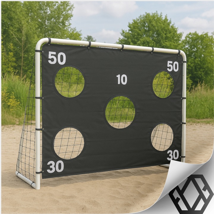 BRAMKA PIŁKARSKA Z MATĄ CELOWNICZĄ dla dzieci SKŁADANA DO PIŁKI NOŻNEJ 2,4m