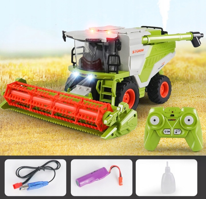 KOMBAJN ZDALNIE STEROWANY 2w1 GENERATOR DYMU + ŚWIATŁA POJEMNIK NA ZBOŻE