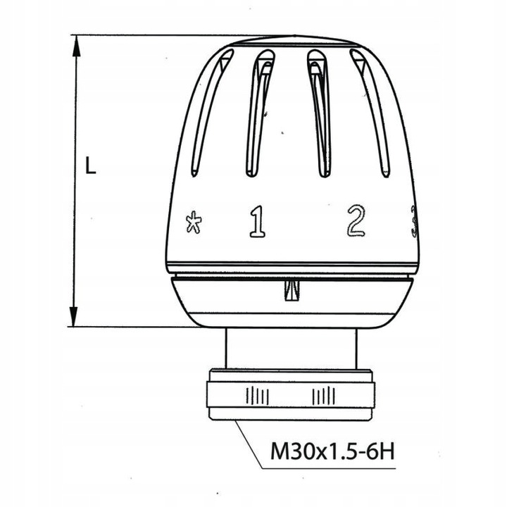 GŁOWICA TERMOSTATYCZNA TERMOSTAT DO GRZEJNIKA POKRĘTŁO TEMPERATURY M30x1.5