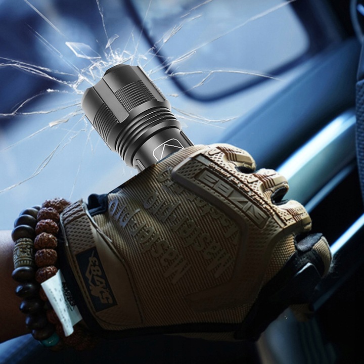 METALOWA Latarka Taktyczna LED Akumulatorowa MOCNA Szperacz Reflektor +Zoom