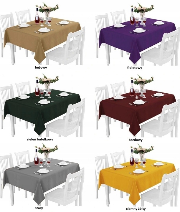 OBRUS GŁADKI MATOWY PRACTICAL 140x200 GRUBY KOLORY