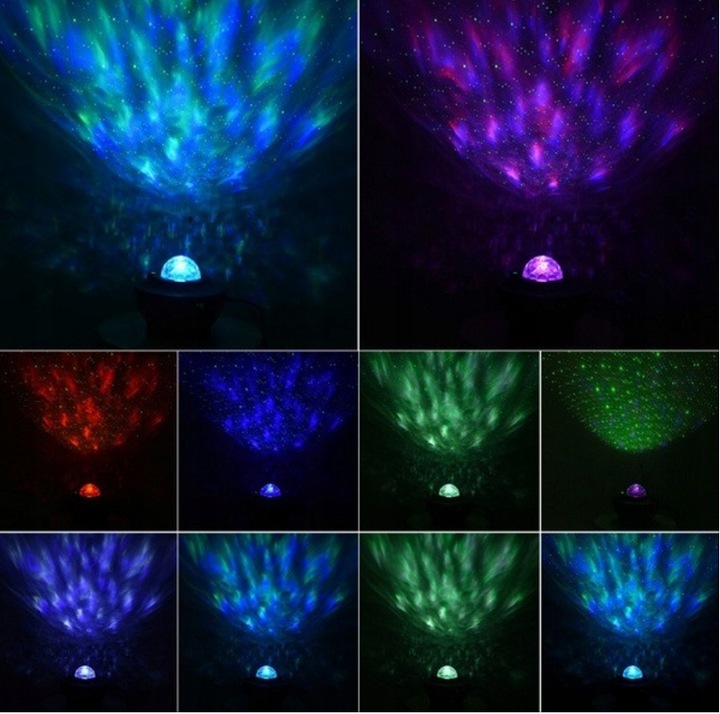 Projektor Gwiazd Rzutnik Nieba Lampka Nocna LED Głośnik Bluetooth + Pilot