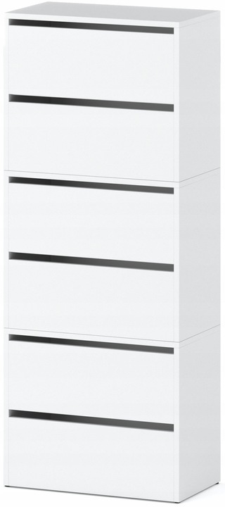 Szafka Na Buty Biała 150 CM Wysoka Modułowa Bez Siedziska Loft Regał