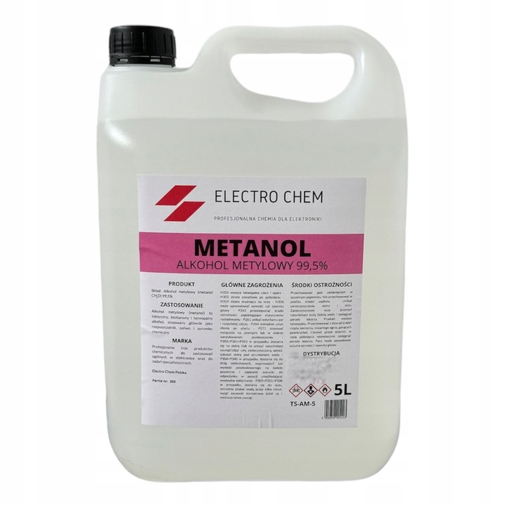 METANOL - ALKOHOL METYLOWY - CZYSTOŚĆ 99,5% - 5L