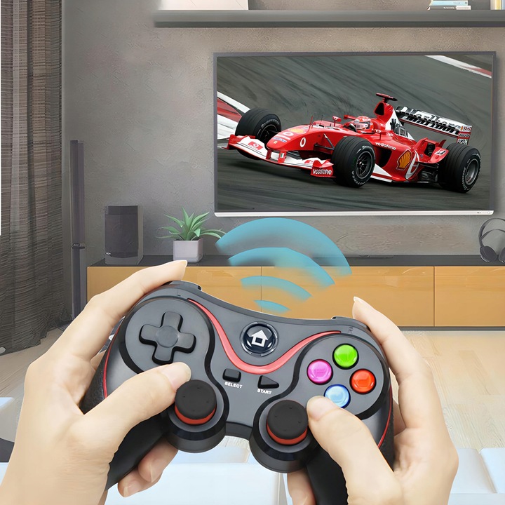 BEZPRZEWODOWY GAMEPAD PAD DO TELEFONU ANDROID PC iOS KONTROLER Z UCHWYTEM