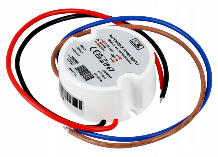 MW Power 30W 24V/1.25A round LED power supply, IP67 AF3024Y