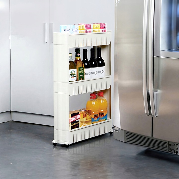 PÓŁKA ŁAZIENKOWA KUCHENNA REGAŁ NA KÓŁKACH MOBILNA 3 PÓŁKI SZAFKA