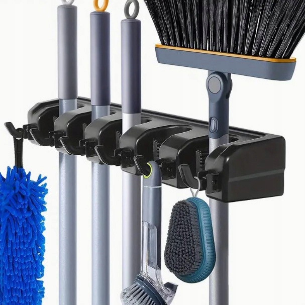WIESZAK UCHWYT NA ŚCIANĘ ŚCIENNY NA MIOTŁY NARZĘDZIA SZCZOTKI GRABIE