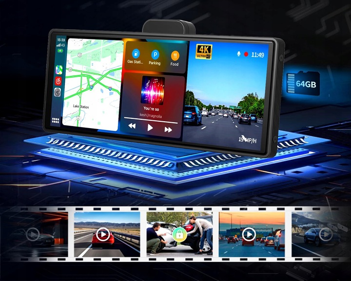 Radio Samochodowe ANDROID Auto AirPlay Mirror Link Ekran 9,3"