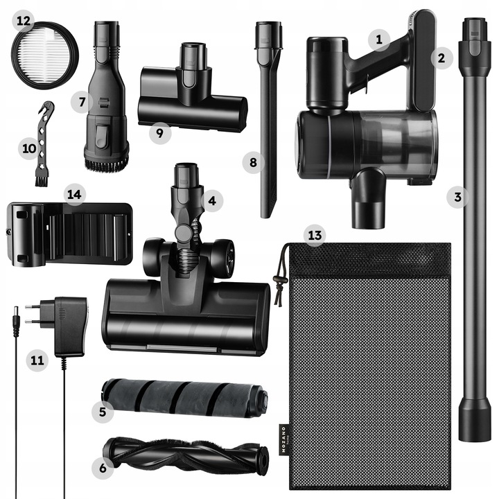 ODKURZACZ BEZPRZEWODOWY PIONOWY RĘCZNY 14w1 LED MOZANO HANDY PRO 600