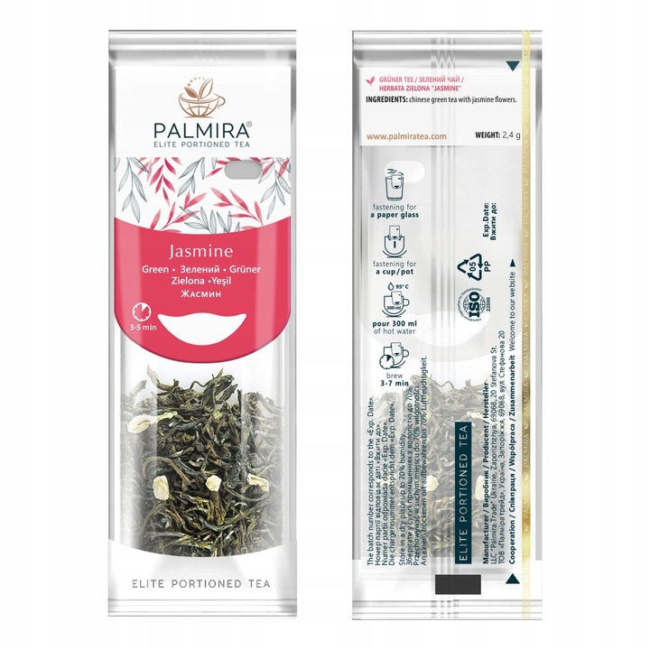 Herbata zielona liścasta deluxe z kwiatami jaśminu Palmira 15 saszetek