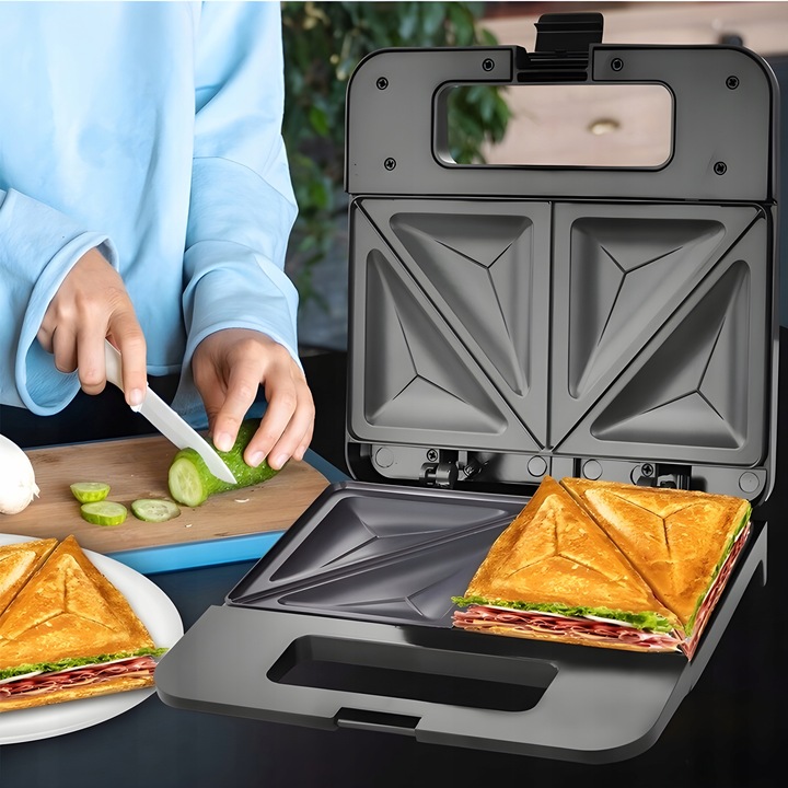 TOSTER OPIEKACZ DO KANAPEK TOSTÓW SANDWICH 1000W NIEPRZYWIERAJĄCA