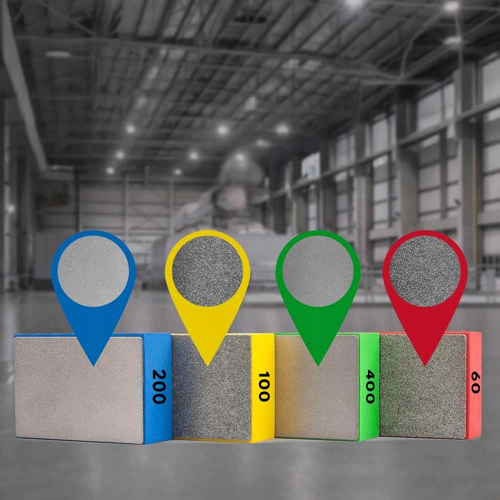 4 SZT DIAMENTOWA KOSTKA DO SZLIFOWANIA GRESU PŁYTEK 60# 100# 200# 400#