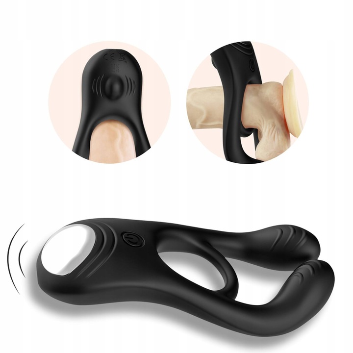 WIBRUJĄCY PERŚCIEŃ NA PENISA RING WIBRATOR DLA PAR nakładka DO ŁECHTACZKI