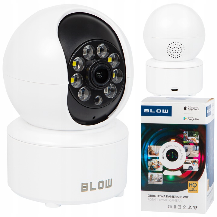 KAMERA WIFI IP WĘWNĘTRZNA OBROTOWA NIANIA 3MPx ZOOM SMART MINI 2K DETEKCJA