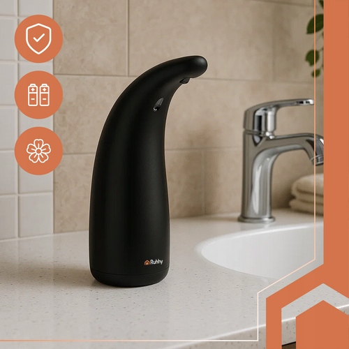 Dozownik do mydła automatyczny bezdotykowy z podziałką Ruhhy czarny