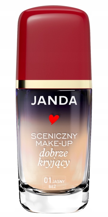 JANDA Make-up sceniczny kryjący 01 j.beż Fluid Bez efektu maski Wygładza