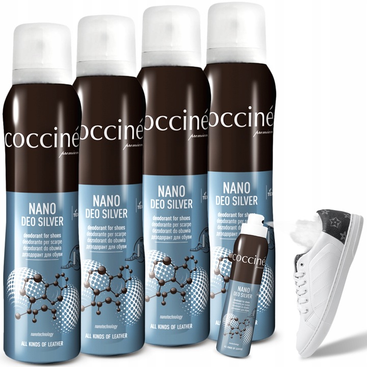 4x COCCINE NANO DEZODORANT ODŚWIEŻACZ BUTÓW 150 ml