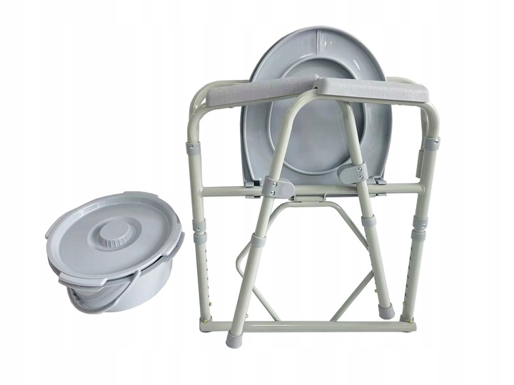 KRZESŁO TOALETOWE WC TOALETA PRZENOŚNA STABILNA SEDES POMOC DLA SENIORA 158