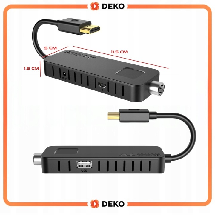 TUNER DEKODER DVB-T2TV NAZIEMNEJ DEKO TV MINI HEVC HDMI PILOT