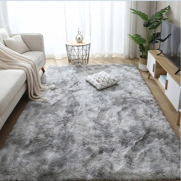 Pluszowy Dywan Shaggy Puszysty Do Salonu Miękki 140x200 Prostokąt