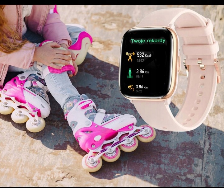 Zegarek SMARTWATCH prezent na Komunię dziewczynka 1.75CALA AMOLED - ROZMOWY