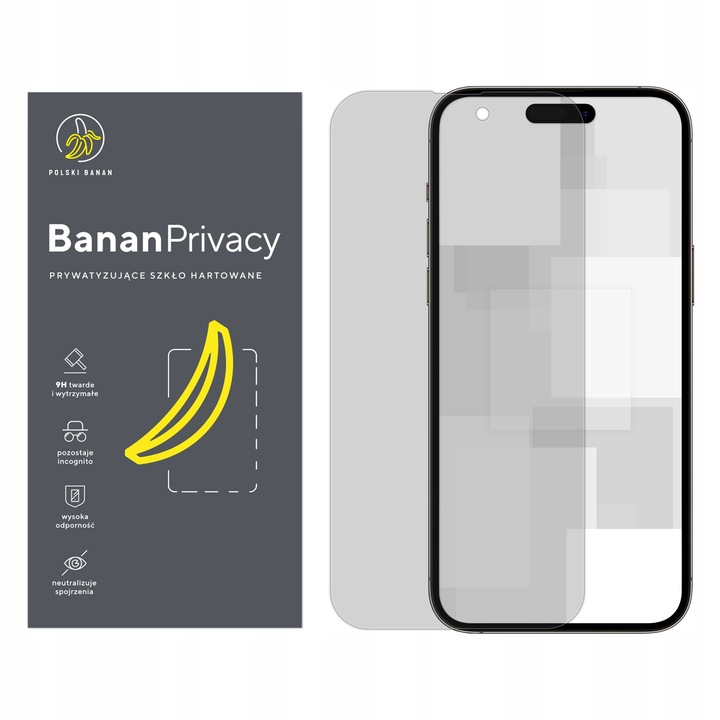 Szkło hartowane prywatyzujące 9H BananPrivacy do Apple iPhone 14 Pro Max