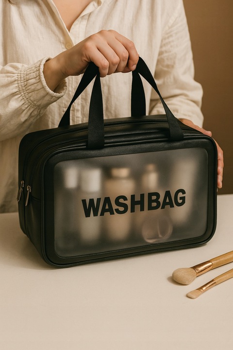 Podwójna Kosmetyczka Podróżna Organizer Podróżny Damska Męska Duża Pojemna